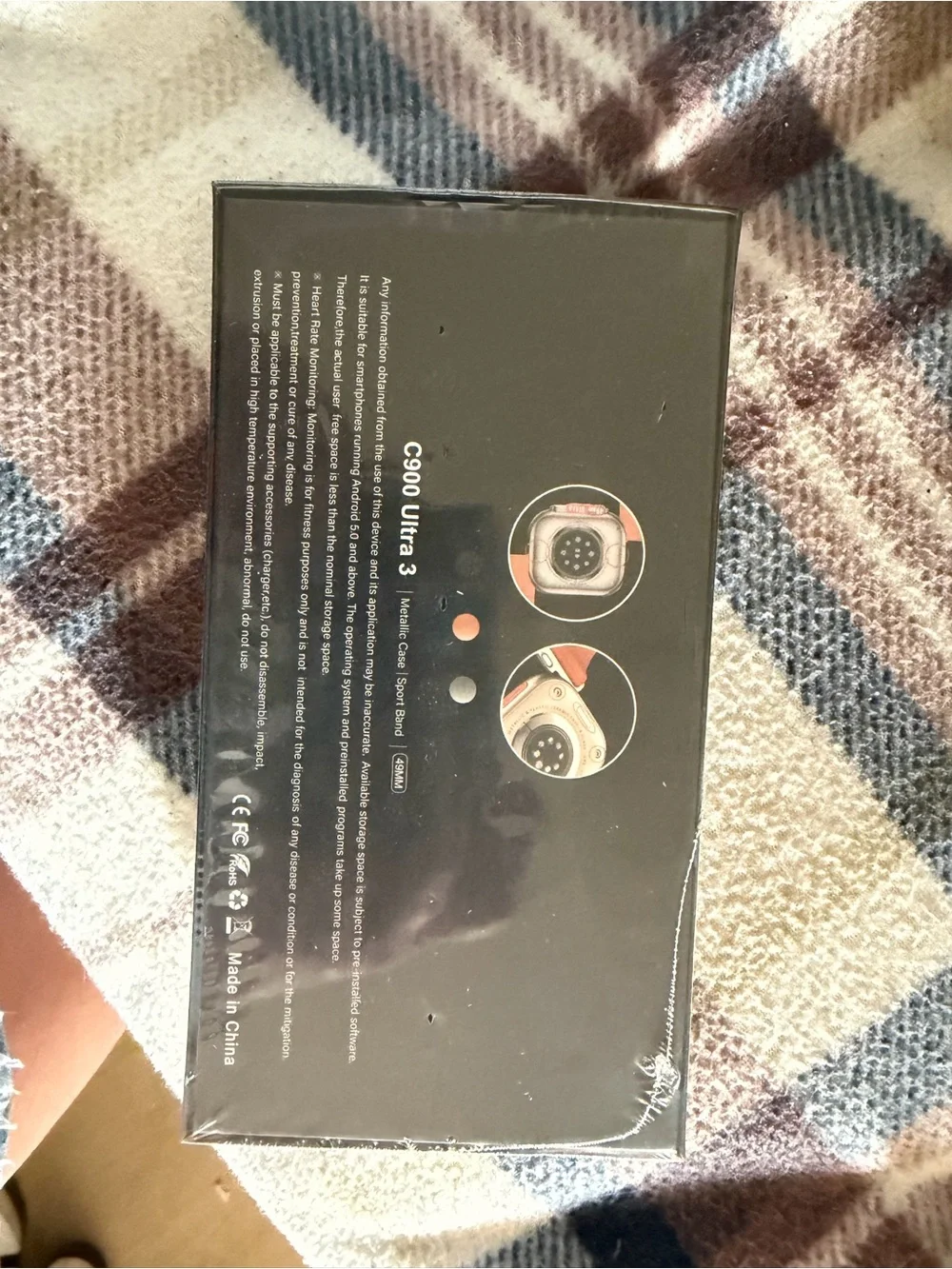 Source Unknown C900 Ultra 3 Smartwatch with Green Band